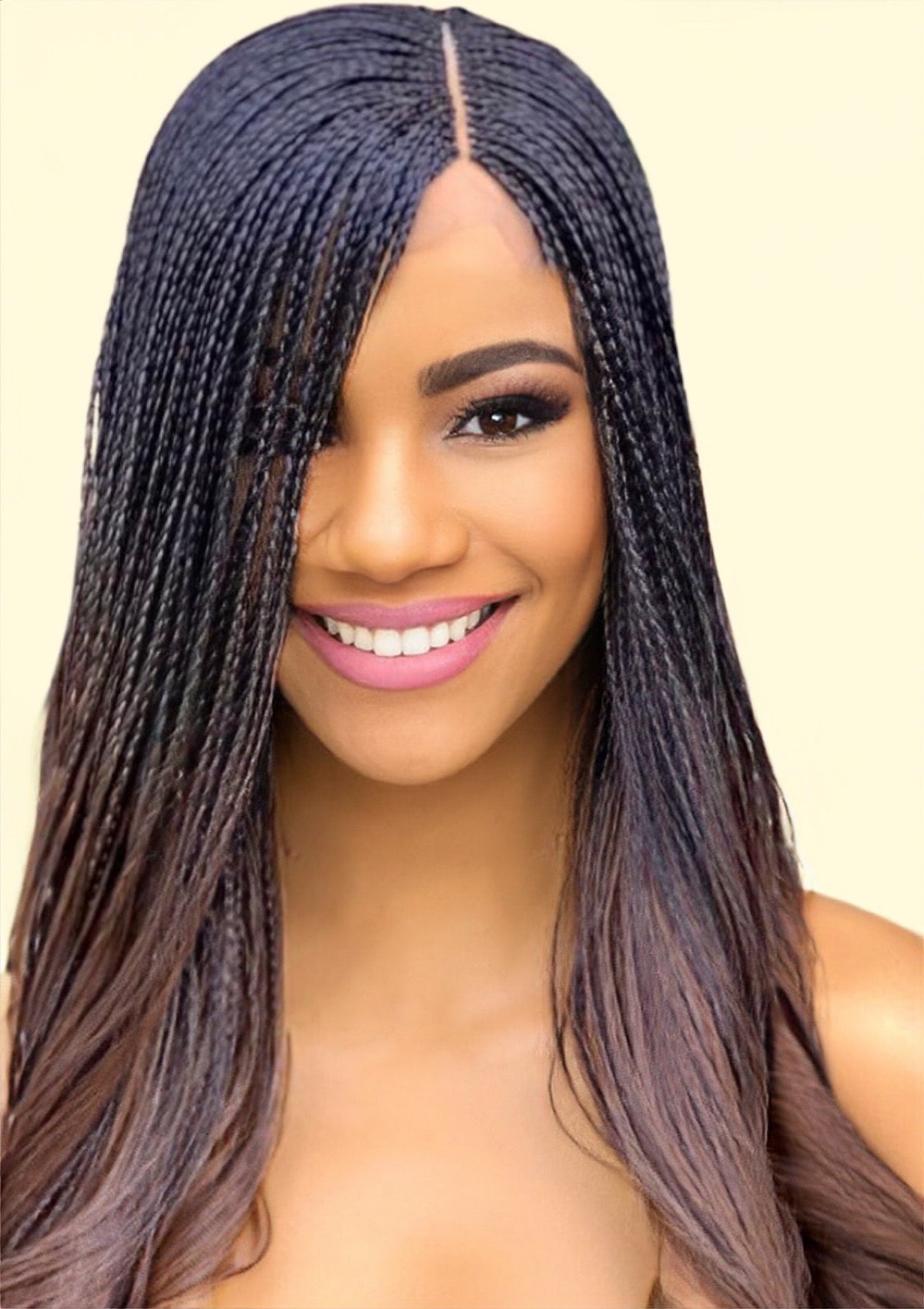 Angela - Micro Braids Wig With Curly Ends